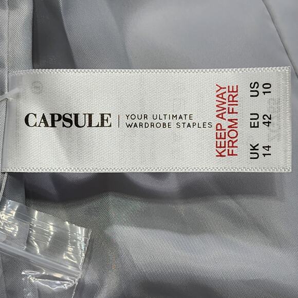 JD Williams Capsule Blazer Womens 10 Light Gray Single Button Preppy Office - Picture 7 of 12